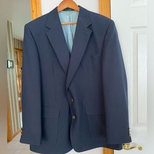 Men’s Edgeworth navy blue suit jacket 31 1/2” long 26”long sleeve
